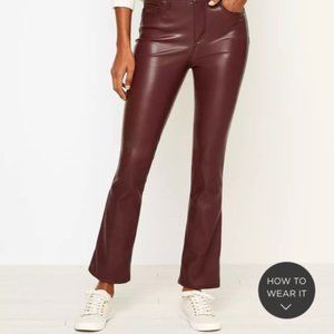 NEW LOFT HIGH WAIST LEATHER BOOTCUT PANTS